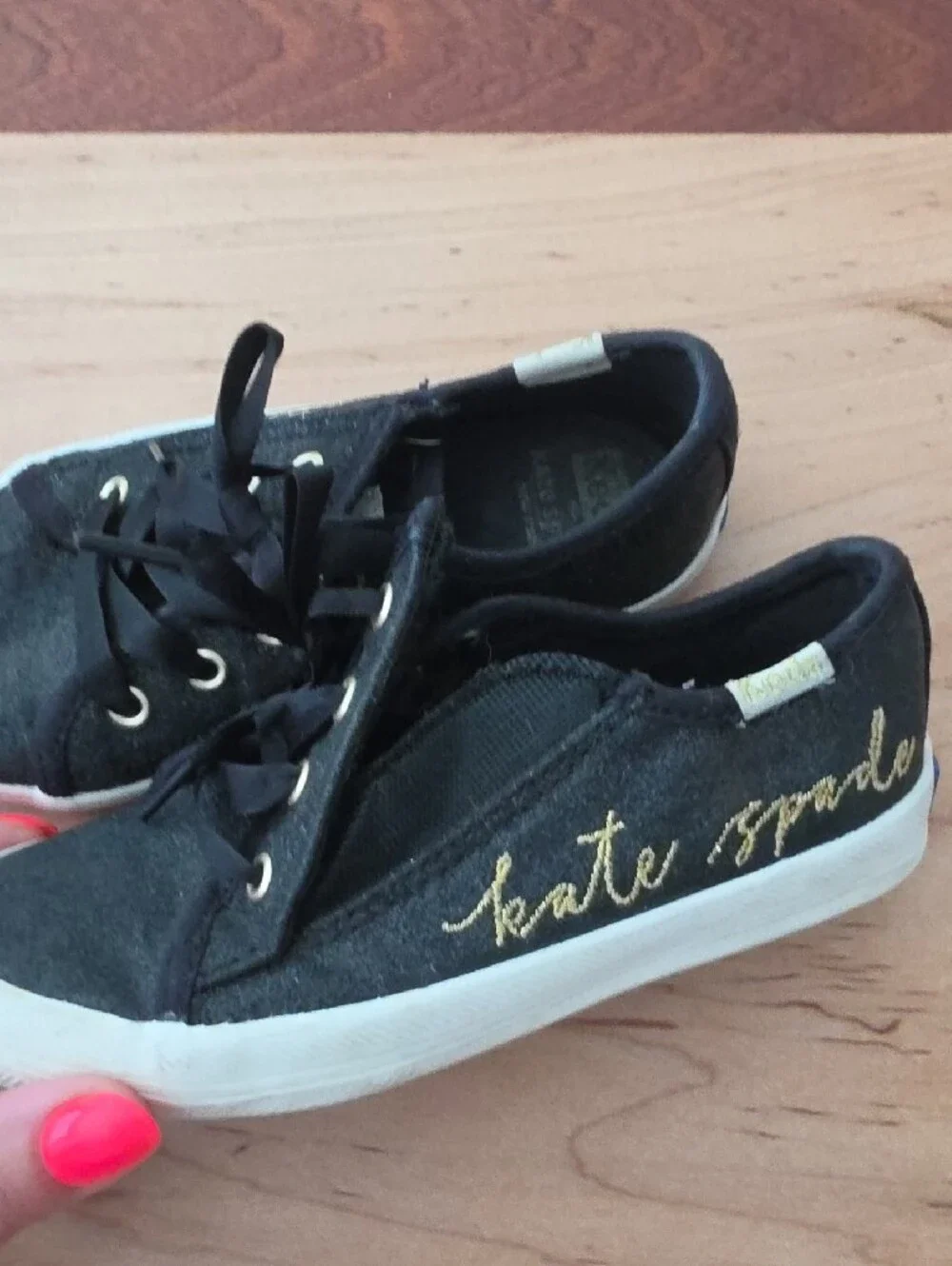 Keds Kids Kate Spade Black Glitter Sneakers